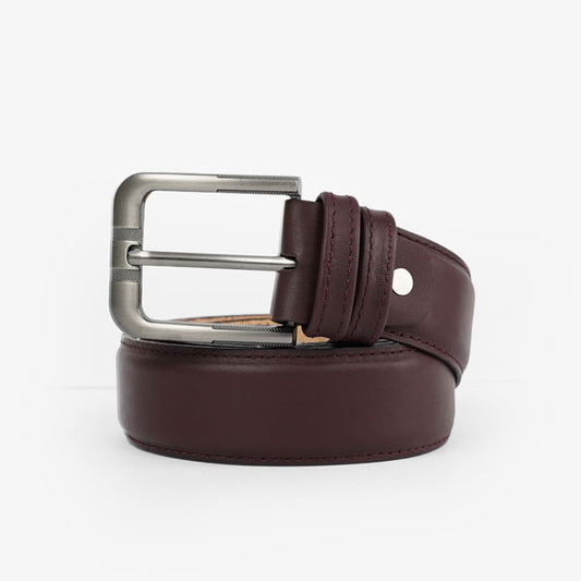 Elegant Dark Brown Plus-Size Leather Belt PSM-9255