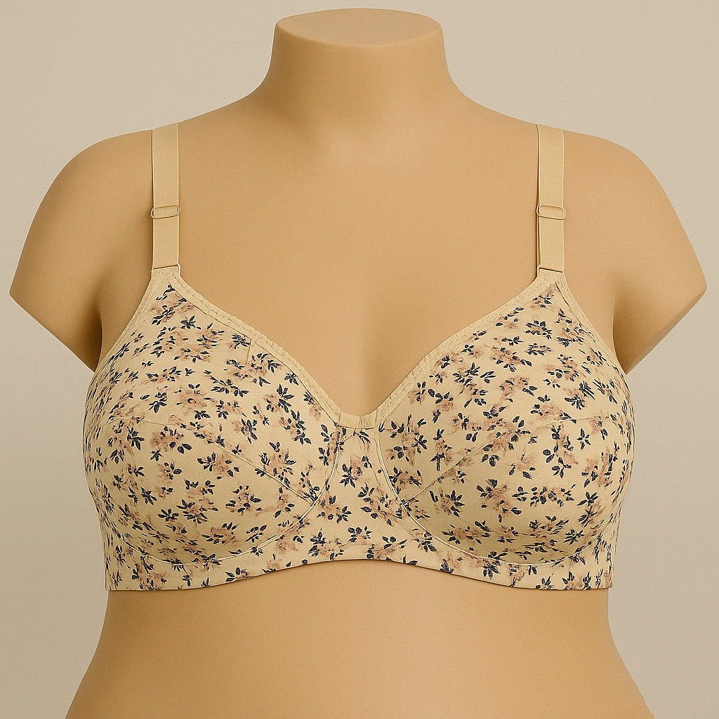 Floral Print Premium Plus Size Bra – Comfort Fit PSW-9391