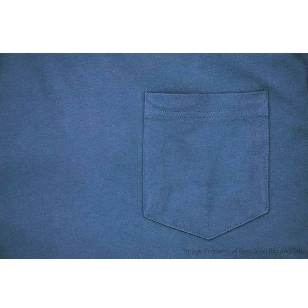 French Blue Cotton Pocket Crewneck T-Shirt