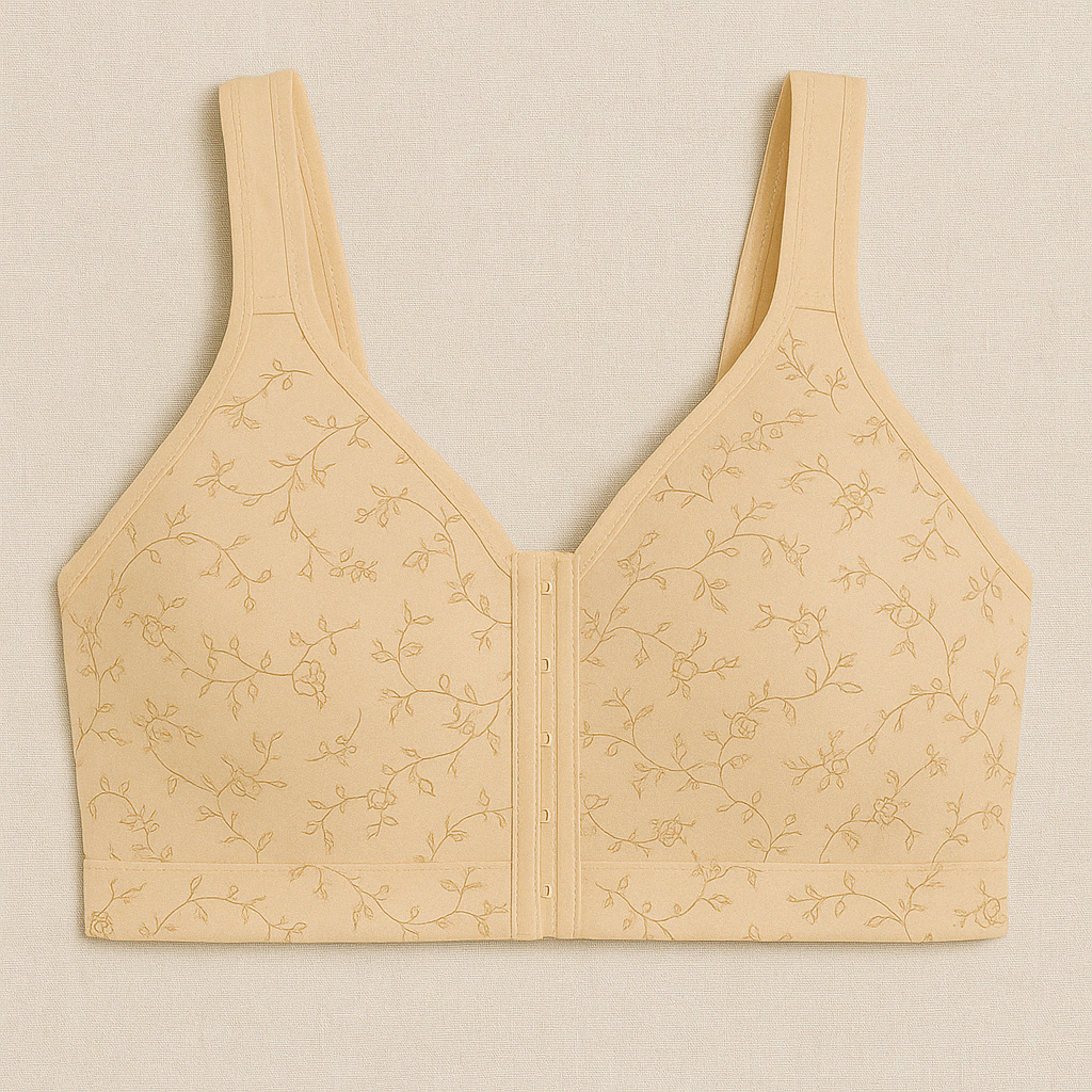 Front Open Floral Plus Size Bra – Soft Support for Everyday Wear-PSW-9395