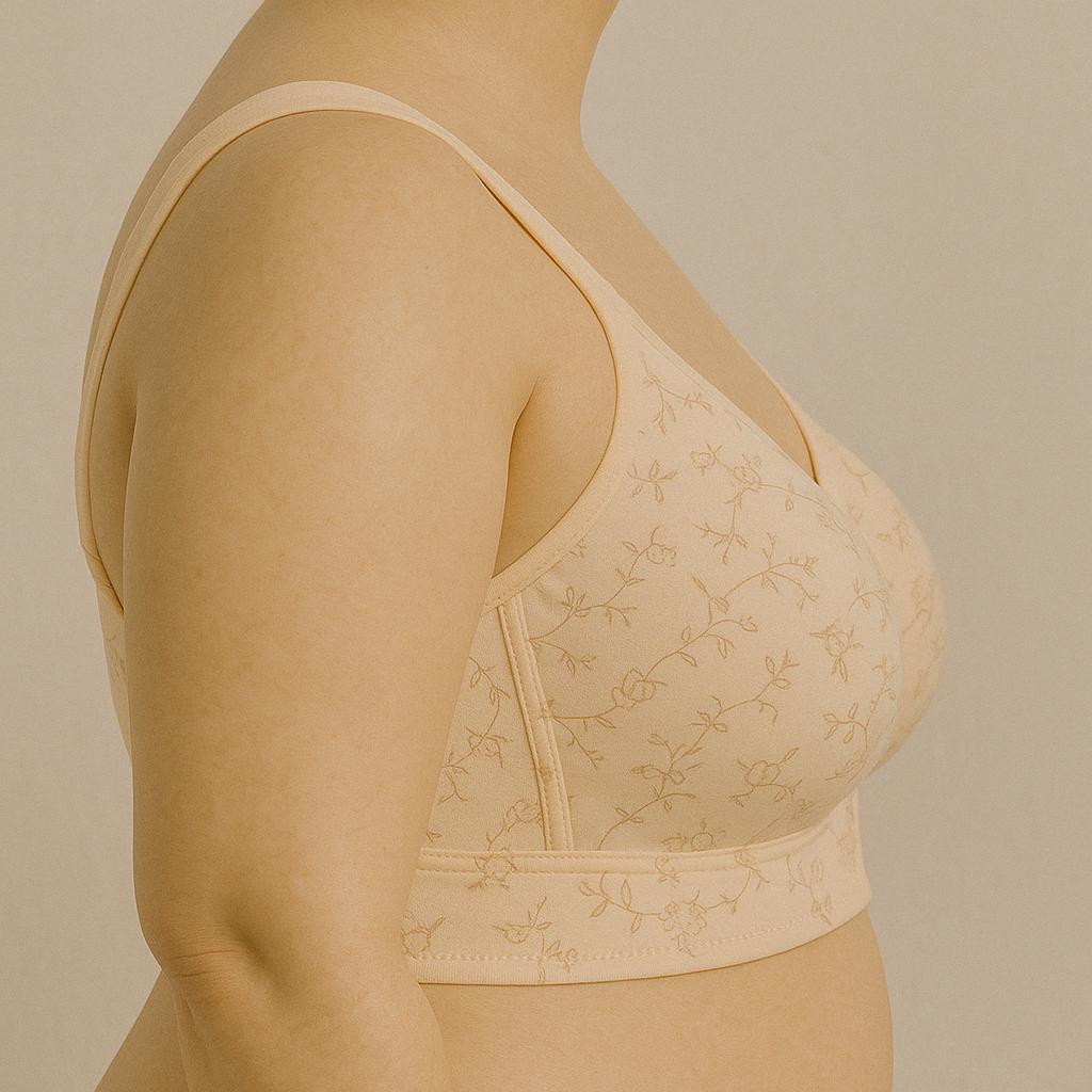 Front Open Floral Plus Size Bra – Soft Support for Everyday Wear-PSW-9395