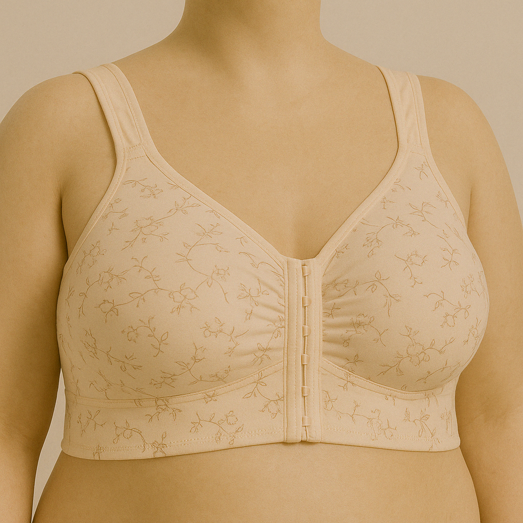 Front Open Floral Plus Size Bra – Soft Support for Everyday Wear-PSW-9395