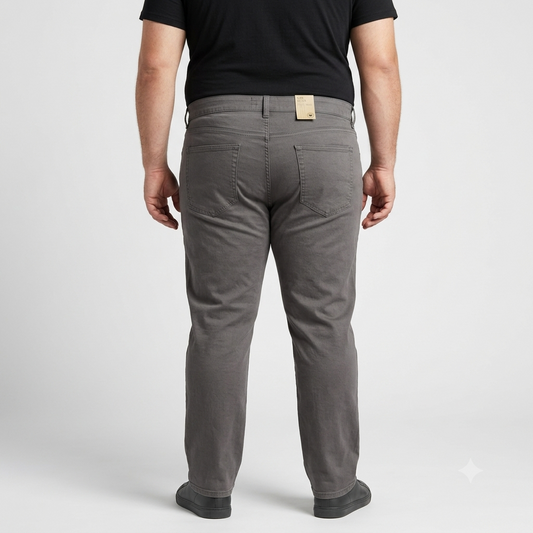 Grey Plus Size Slim Fit Cotton Pant PSM-8820