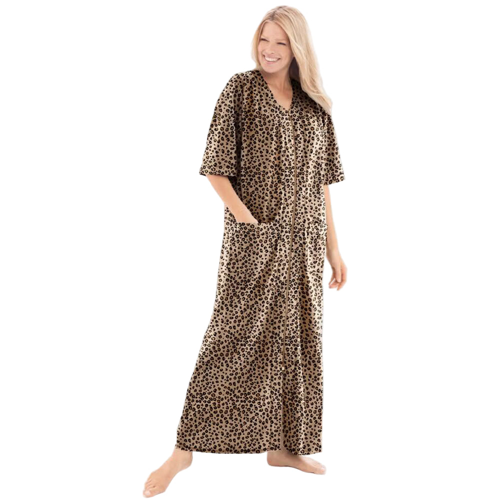 Flat-lay of Golden Ember Zip-Front Robe on neutral background