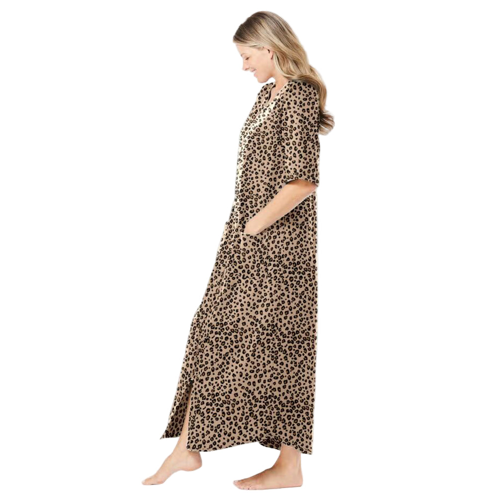 Flat-lay of Golden Ember Zip-Front Robe on neutral background