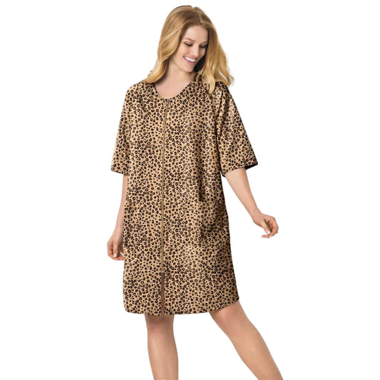 Flat-lay of Golden Ember Zip-Front Robe on neutral background