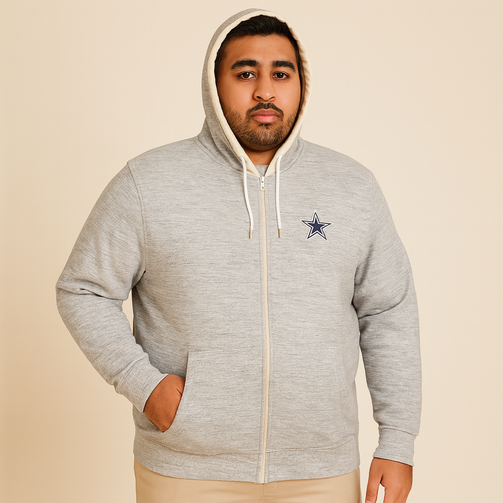 Gray Big & Tall Space Dye Zipper Hoodie PSM-4012