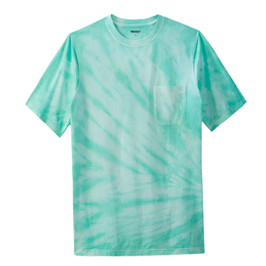 Green Marble Big & Tall Shrink-Less™ crewneck t-shirt with chest pocket and extended length.