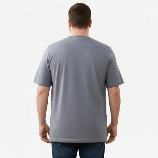 Grey Big & Tall Pocket Crewneck T-Shirt PSM-3990