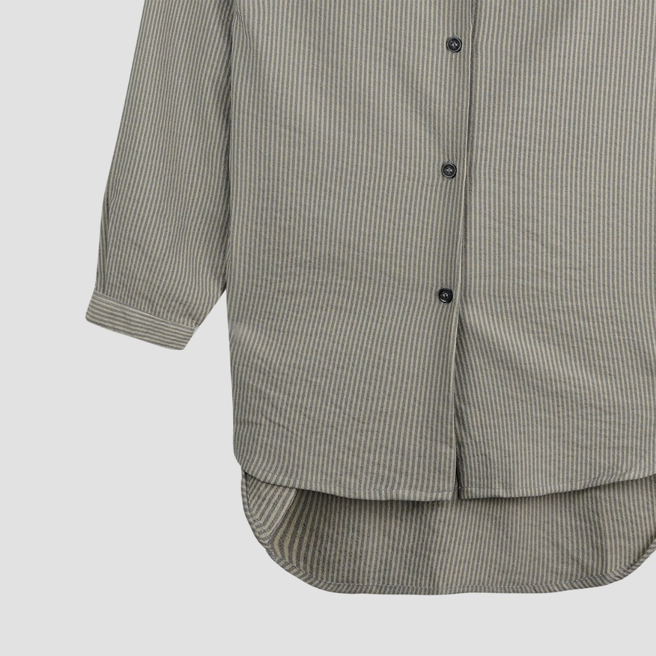 Grey Striped Women's Long-Sleeve Shirt PSW-9194
