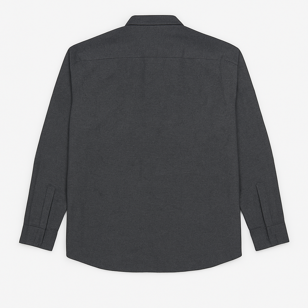 Grey Textured Plus Size Smart Casual Shirt PSM-9872