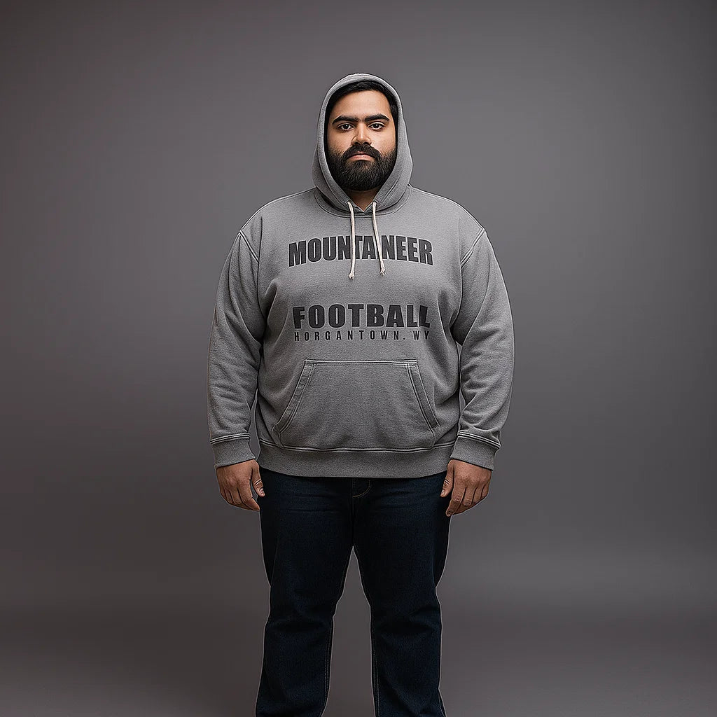 Grey Big Size Pull Over Hoodie PSM-2066