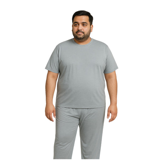 Grey Polyester Plus Size Sportswear Tracksuit PSM-7857