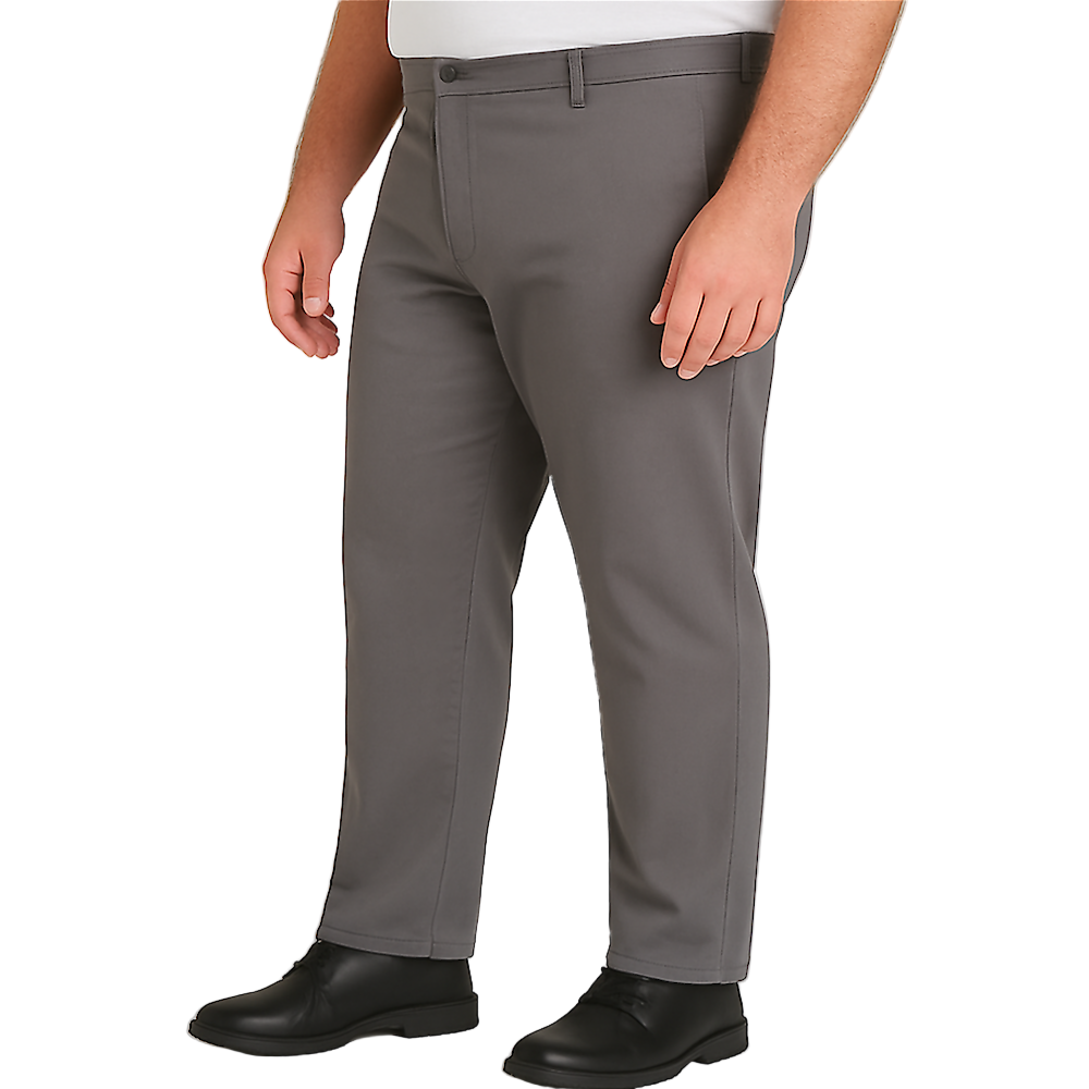 Grey Stretch Chino Pant styled for smart casual look