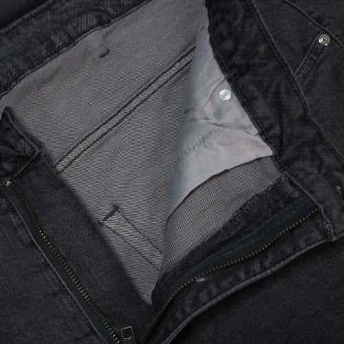 Grey Wash Denim Jeans with belt loops and zip fastening
