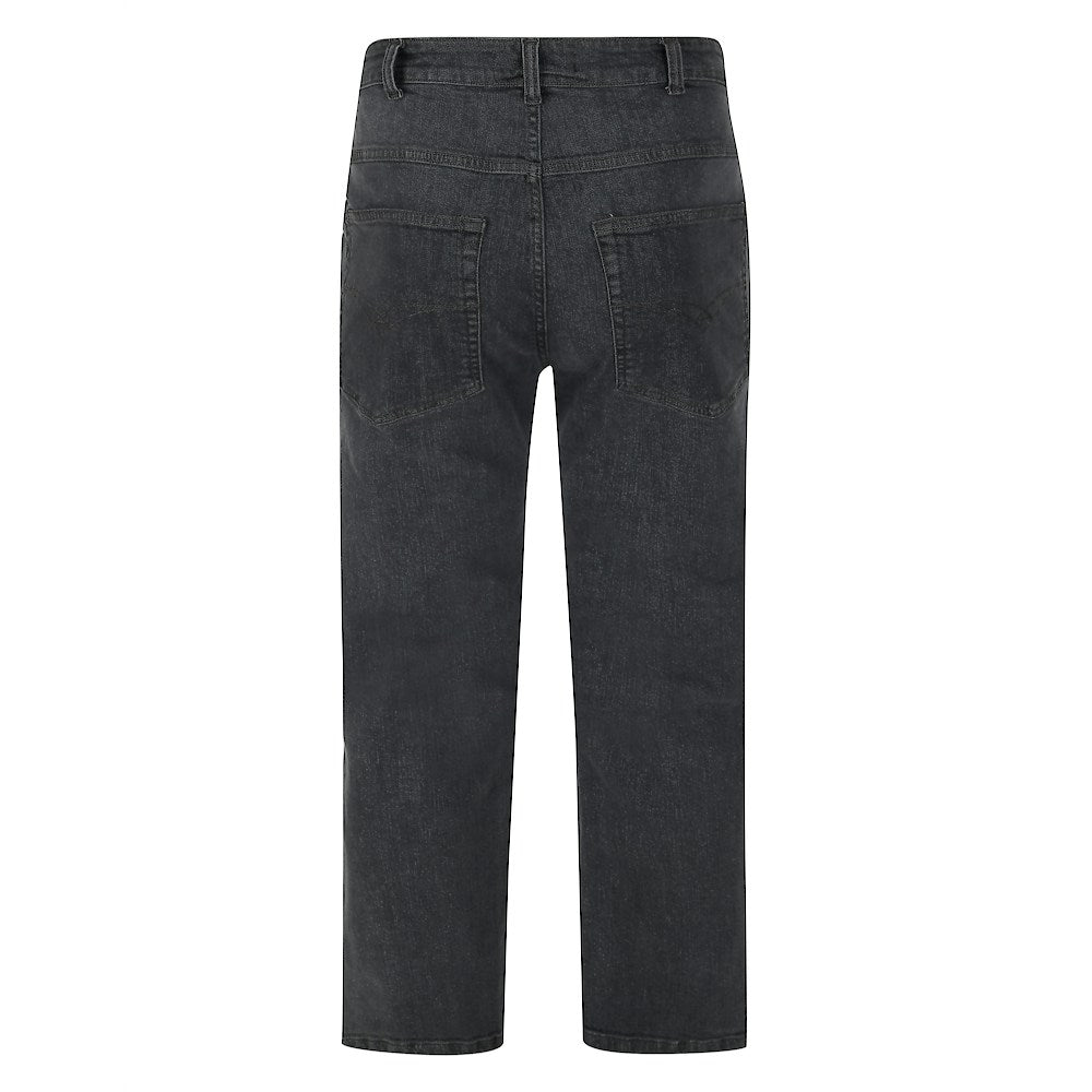 Grey Wash Denim Jeans with belt loops and zip fastening