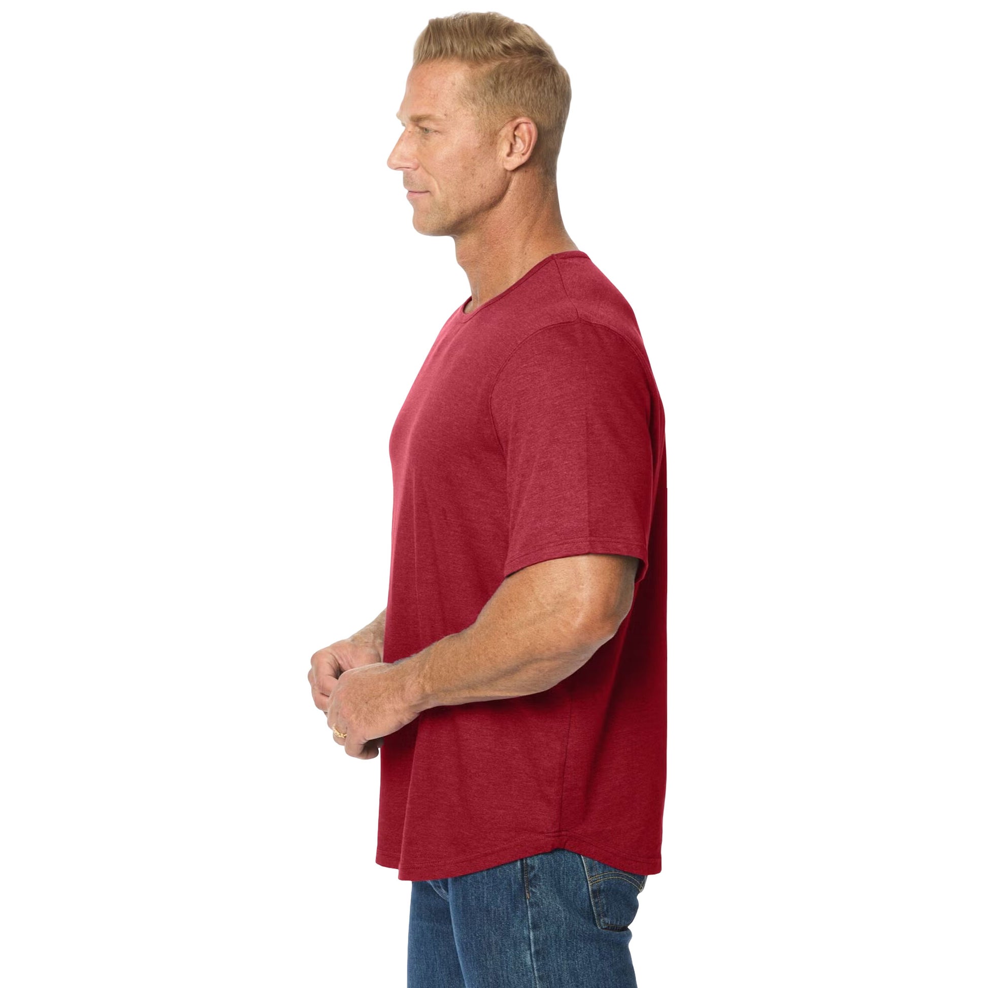 Heather Burgundy Big & Tall Crewneck T-Shirt for Plus-Size Men