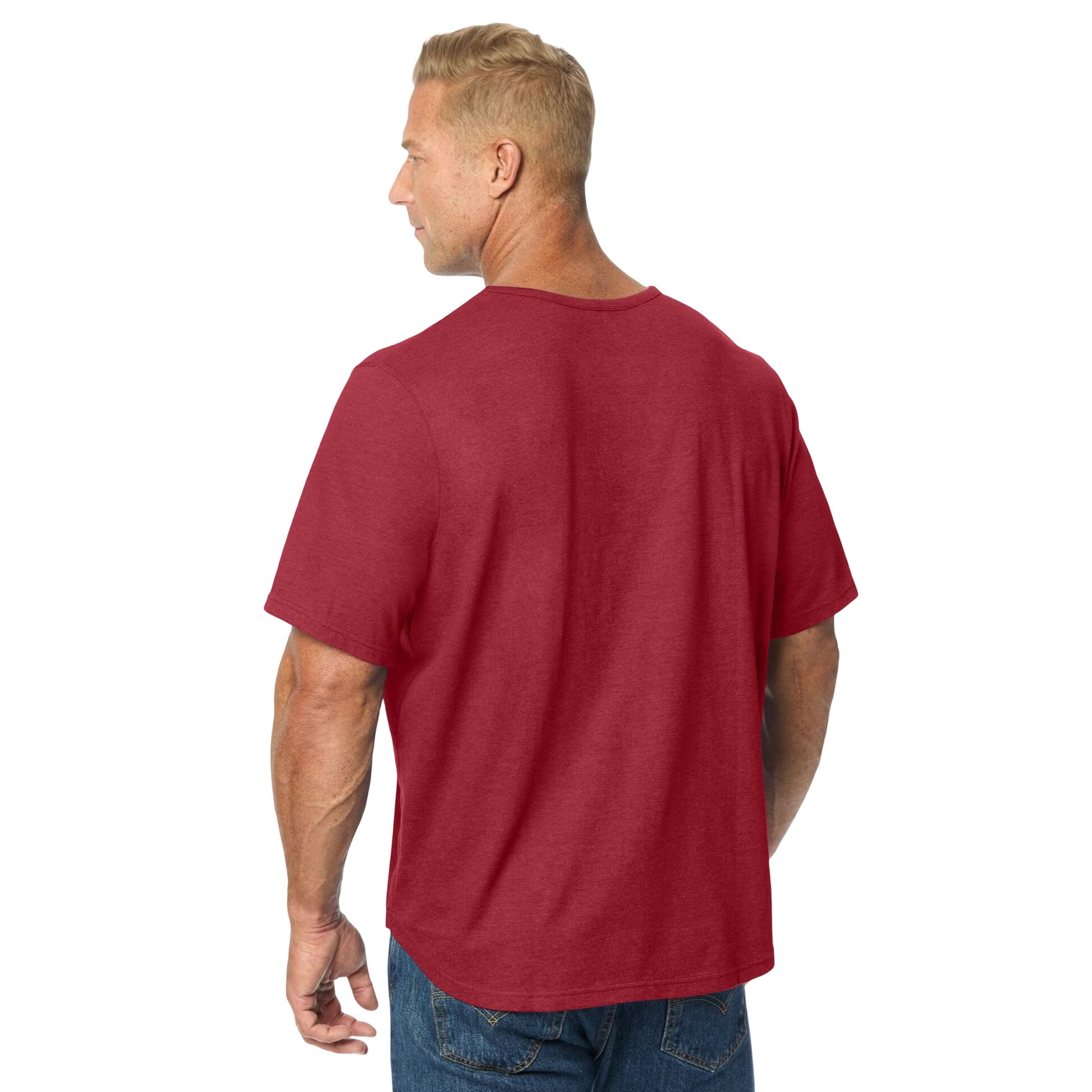 Heather Burgundy Big & Tall Crewneck T-Shirt for Plus-Size Men