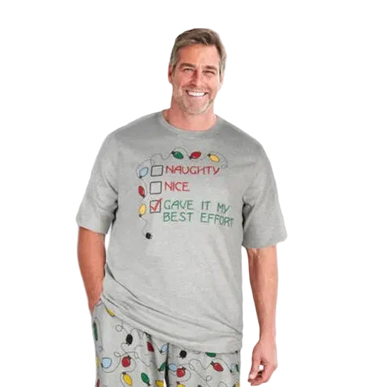 Heather grey big and tall lights graphic t-shirt relaxed fit cotton men