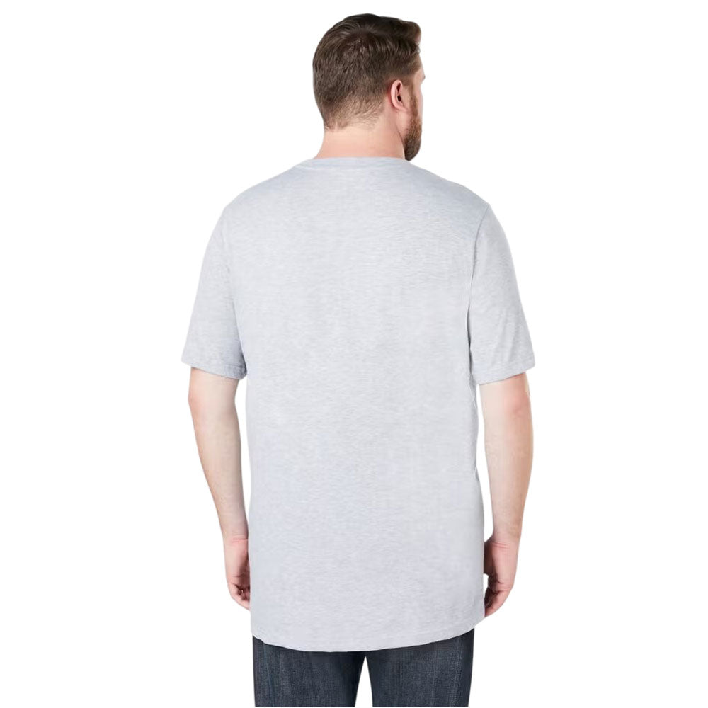 Plus-size Shrink-Less™ crewneck t-shirt with a relaxed fit, taped neck seams, and durable cotton fabric that won’t shrink in the dryer.