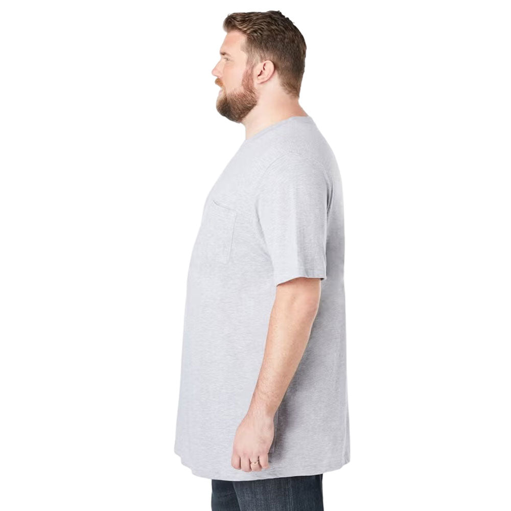 Plus-size Shrink-Less™ crewneck t-shirt with a relaxed fit, taped neck seams, and durable cotton fabric that won’t shrink in the dryer.