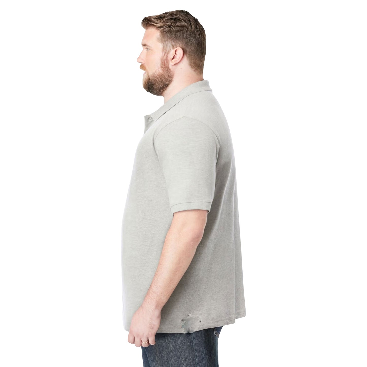 Heather Grey Classic Piqué Polo Shirt – Soft Textured Polo for Men