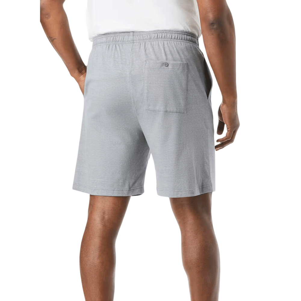 Heather Gunmetal Lightweight Jersey Shorts with an elastic waistband, drawstring, and side pockets. Available in sizes S to 10XL.