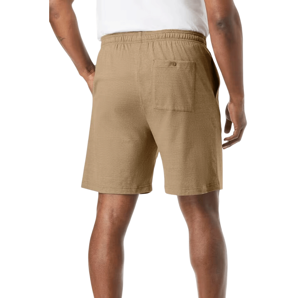Heather Khaki Lightweight Jersey Shorts with an elastic waistband, adjustable drawstring, and soft, breathable fabric for all-day comfort and ease of movement.