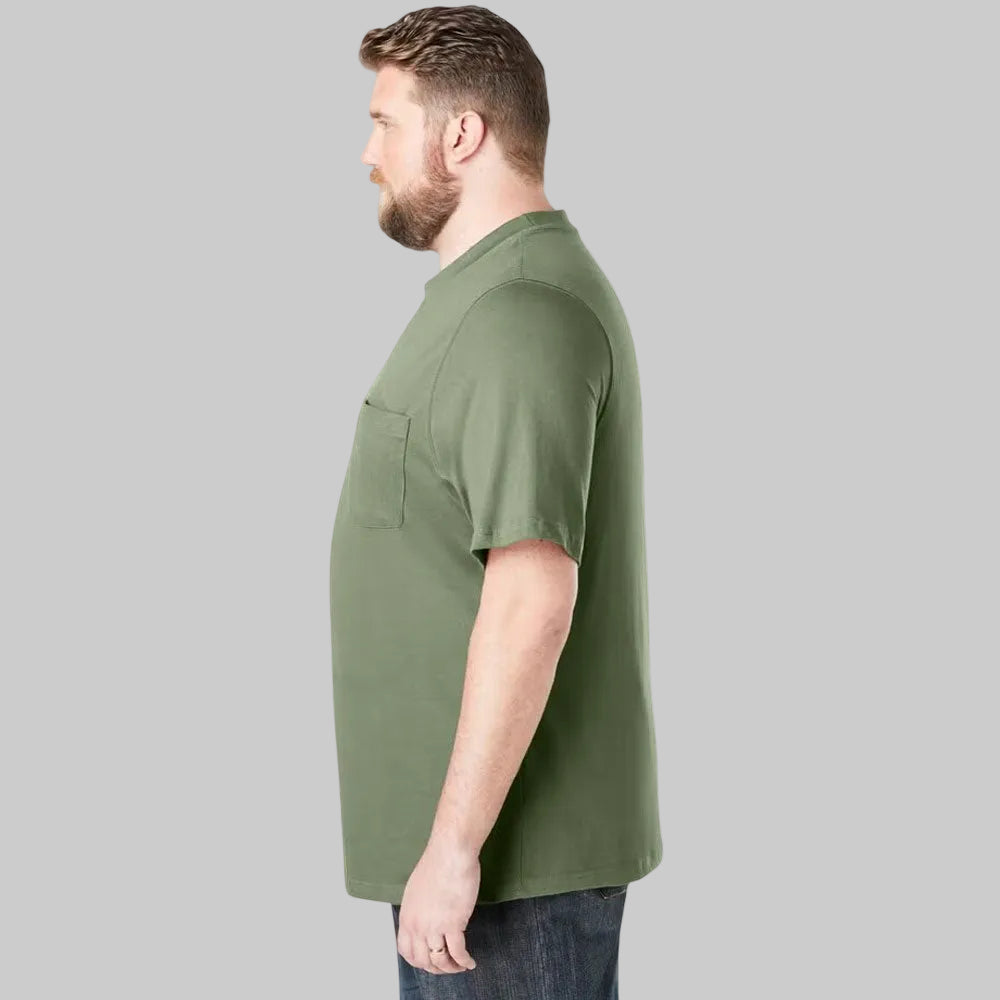 Heather Moss Green Big & Tall Pocket Crewneck T-Shirt for Men