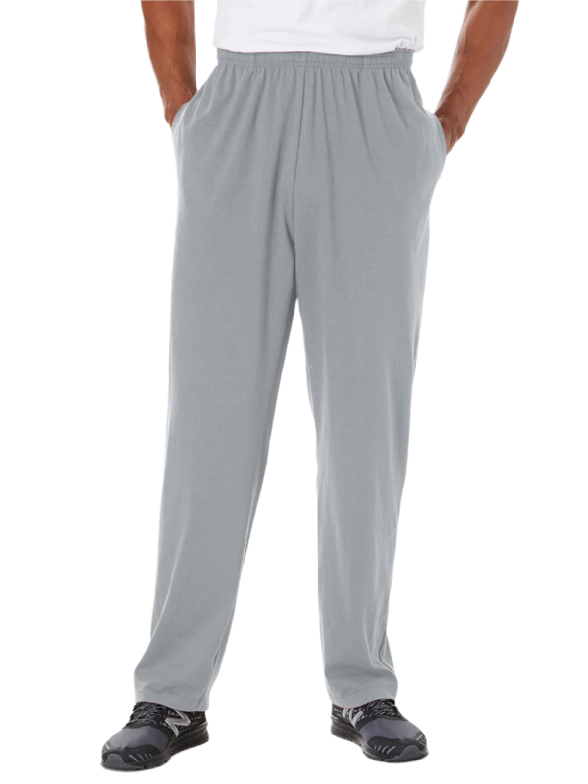 Heather Grey Lightweight Jersey Open Bottom Trousers offer breathable comfort and a relaxed fit—perfect for lounging or casual everyday wear.