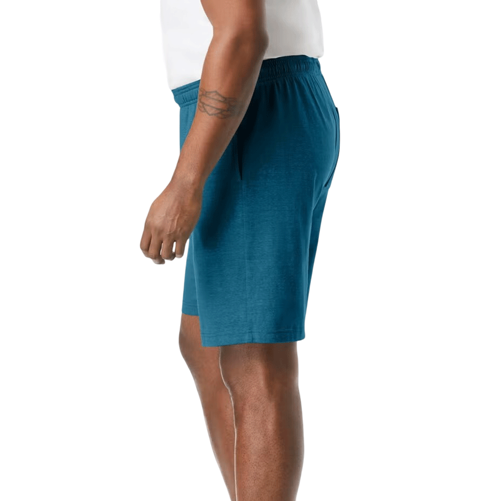 Heather Teal Lightweight Jersey Big Size Shorts with soft fabric, an adjustable drawstring, and side pockets for ultimate comfort and versatility.