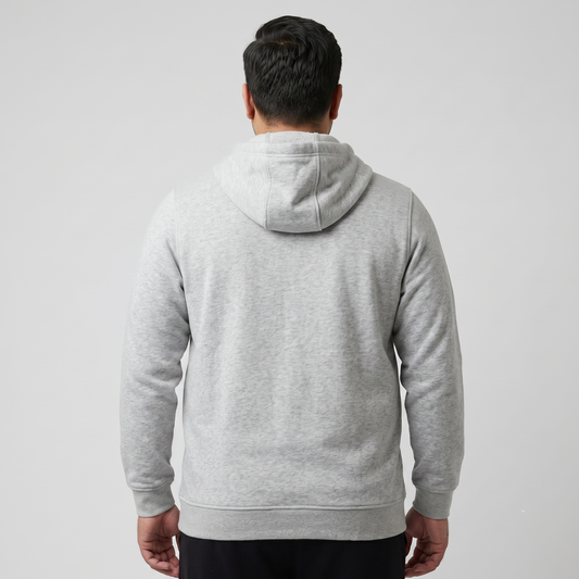 Heather Grey Fleece Big Size Zipper Hoodie PSM-4236