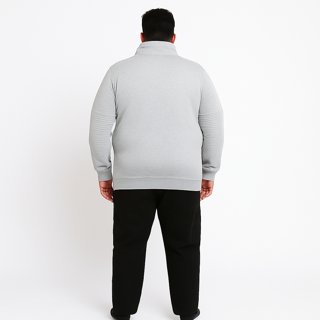 Heather Grey Fleece Pullover Cowl Neck Hoodie PSM-8817