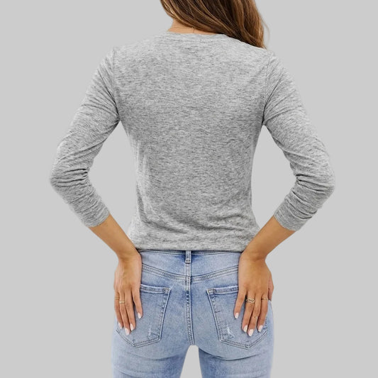 Heather grey love printed thermal shirt made from 55% cotton and 45% polyester