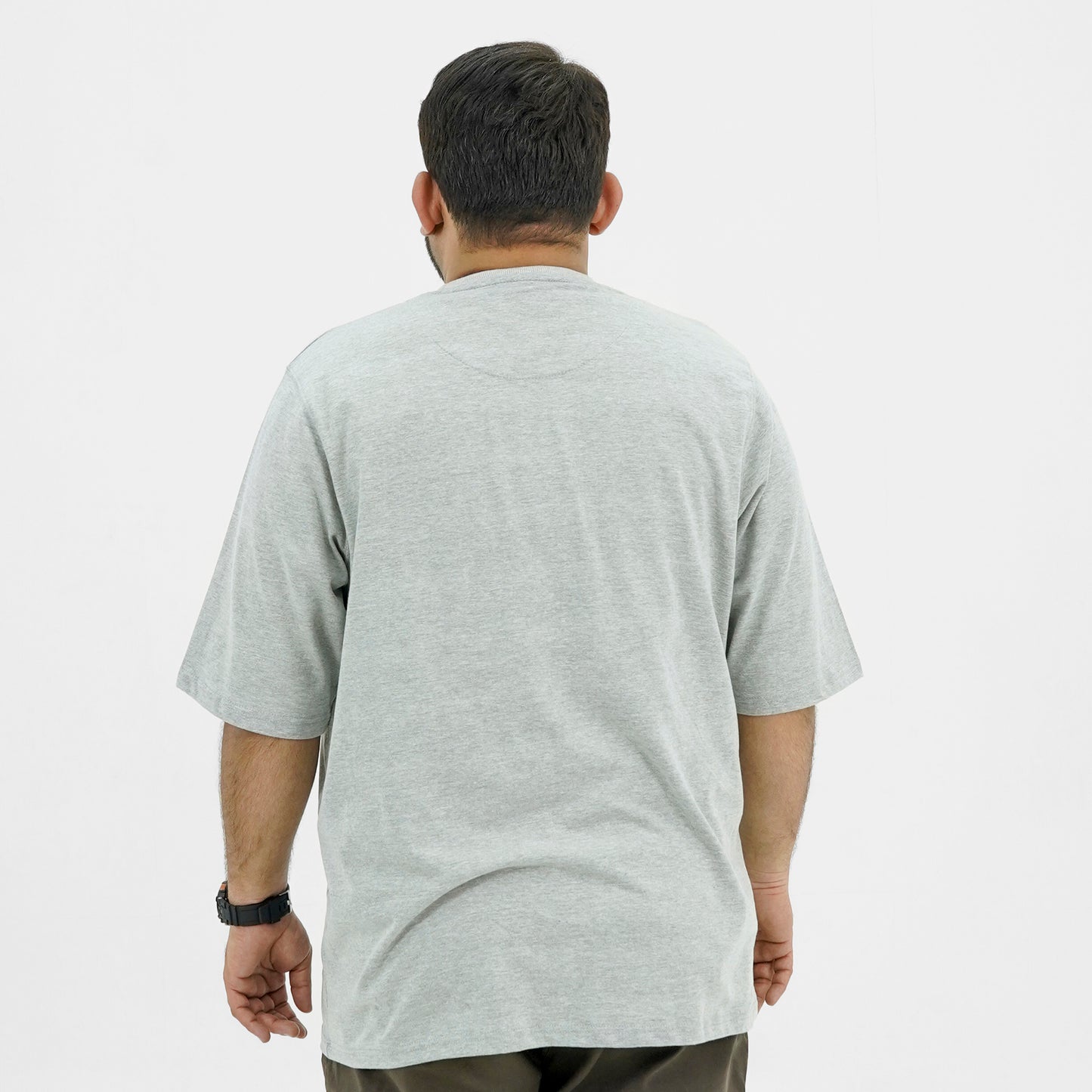 Plain Heather Grey Plus Size Crewneck T-Shirt PSM-8990