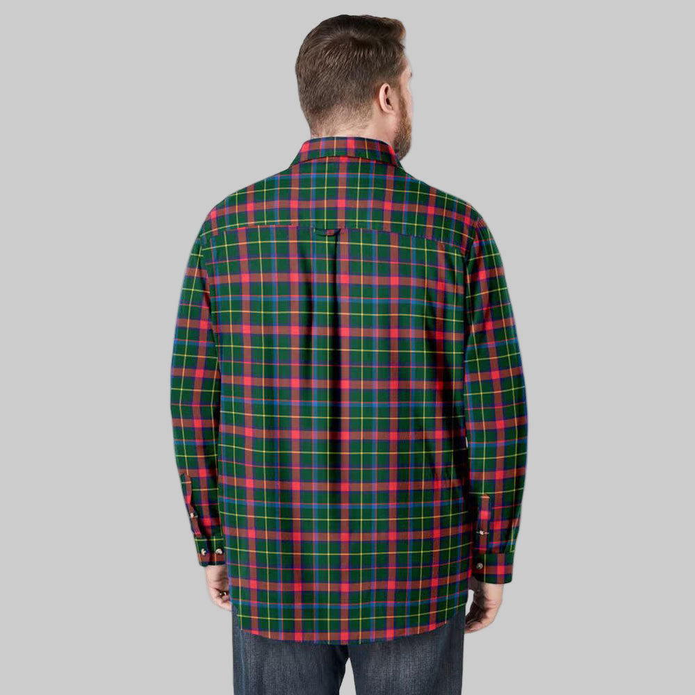 Holiday-themed multi plaid flannel shirt with chest pocket in Big & Tall sizing
