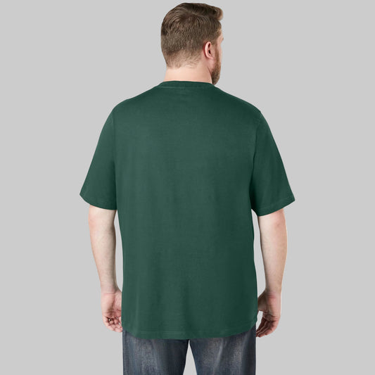 Hunter Green Big & Tall Short Sleeve V-Neck T-Shirt – Soft Cotton Blend