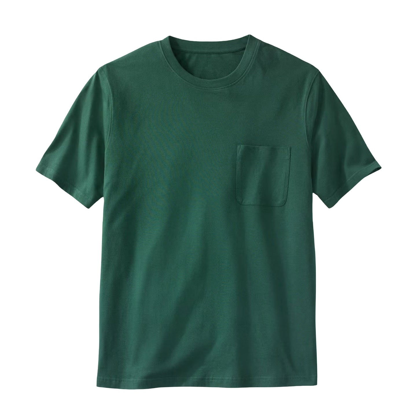 Hunter Green Classic Pocket Crewneck T-Shirt – Soft Cotton Blend Tee