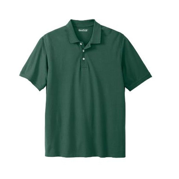 Hunter green big size pique polo shirt for men with textured fabric and classic fit