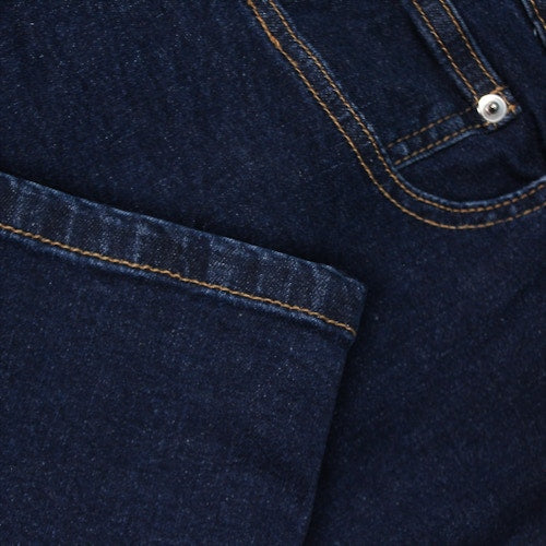 Indigo Blue Stretch Denim Jeans with belt loops and button fly