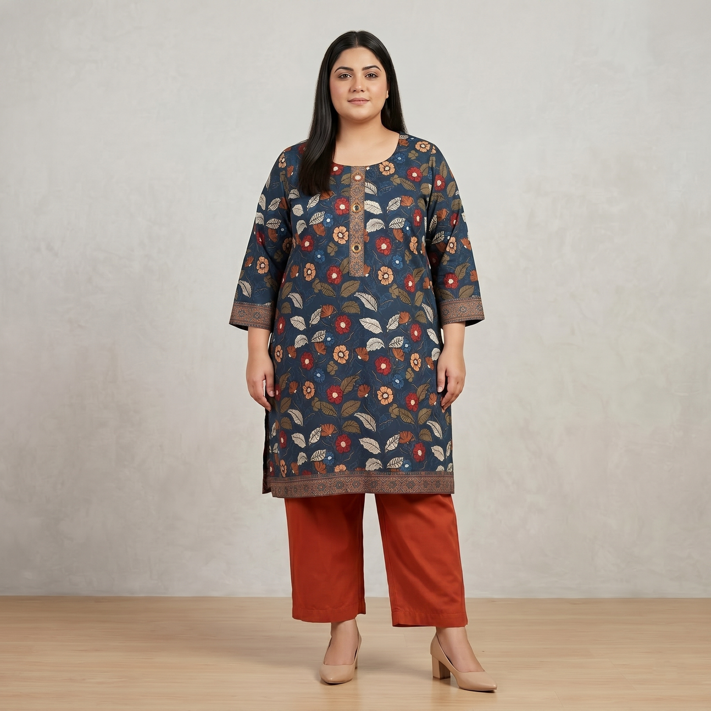 Indigo Fern 3-Piece Printed Lawn Suit PSW-11175