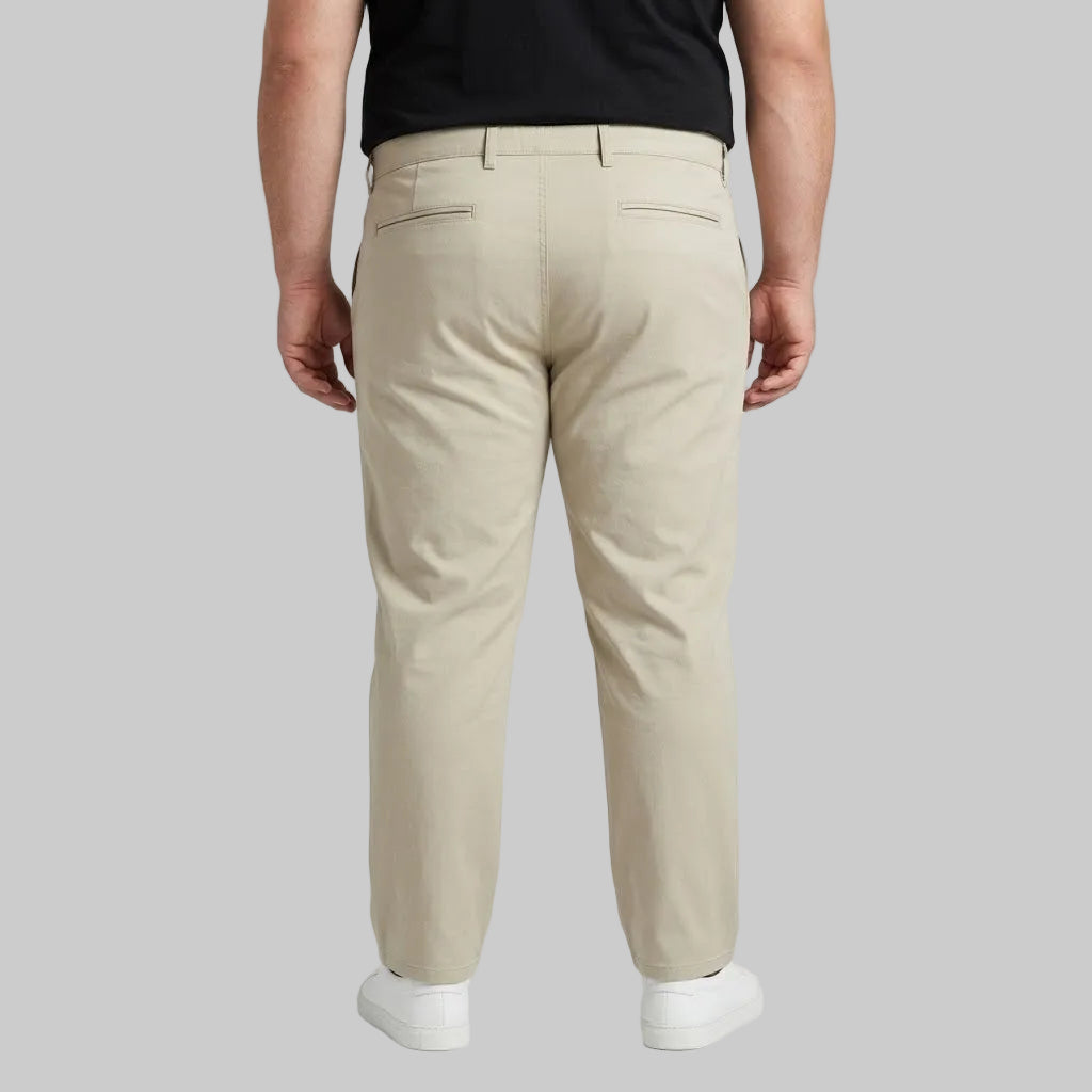 Ivory Plus Size Straight-Fit Cotton Pant for Men