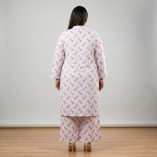 Lavender Petal Printed Co-ord Set PSW-11149