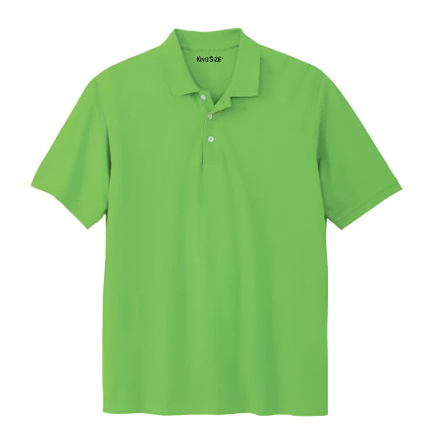 Lime green Big & Tall piqué polo shirt with ribbed collar and three-button placket