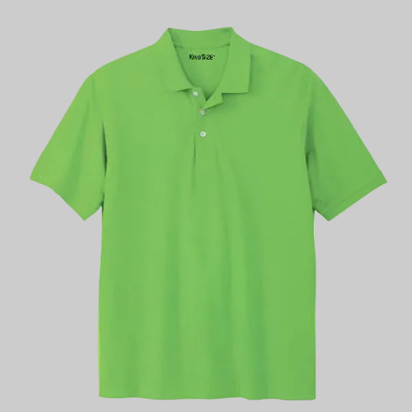 Lime green Big & Tall piqué polo shirt with ribbed collar and three-button placket