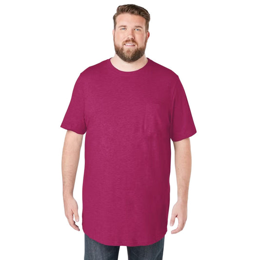 Plus-size Shrink-Less™ crewneck t-shirt with a relaxed fit, taped neck seams, and durable cotton fabric that won’t shrink in the dryer.