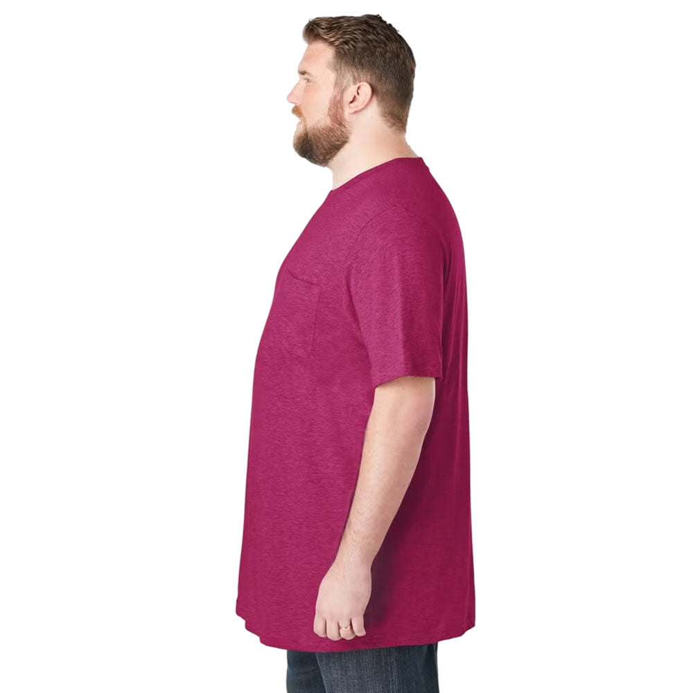 Plus-size Shrink-Less™ crewneck t-shirt with a relaxed fit, taped neck seams, and durable cotton fabric that won’t shrink in the dryer.