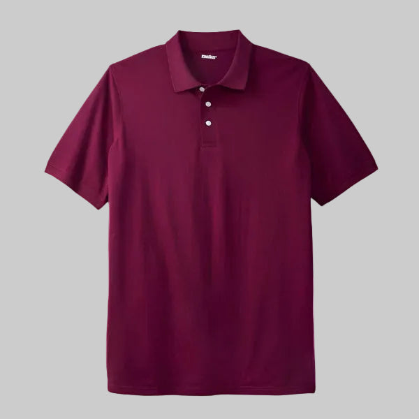 Magenta Piqué Big & Tall Polo Shirt – Front View with Collar Detail