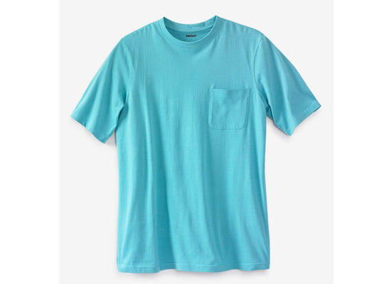 Plus-size Shrink-Less™ crewneck t-shirt with a relaxed fit, taped neck seams, and durable cotton fabric that won’t shrink in the dryer.