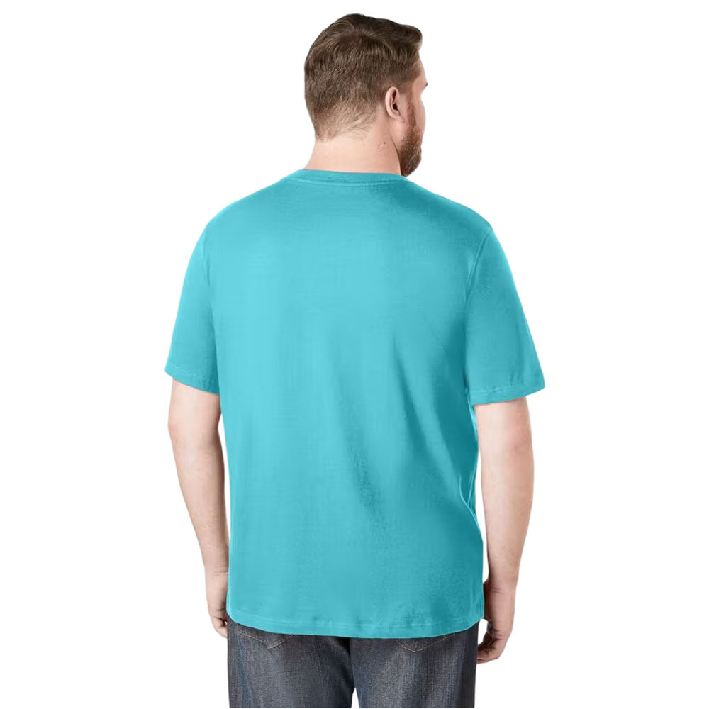 Plus-size Shrink-Less™ crewneck t-shirt with a relaxed fit, taped neck seams, and durable cotton fabric that won’t shrink in the dryer.